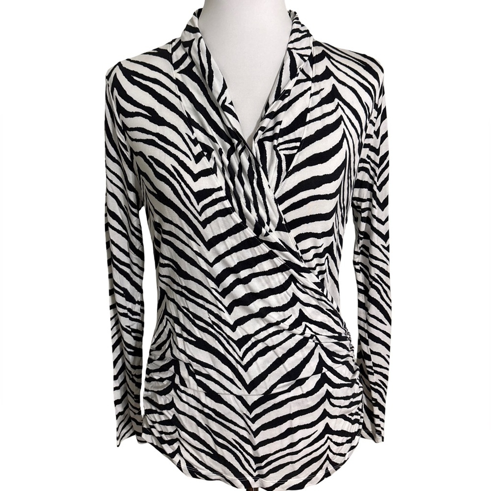 Ann Taylor Black and White Zebra Print Blouse